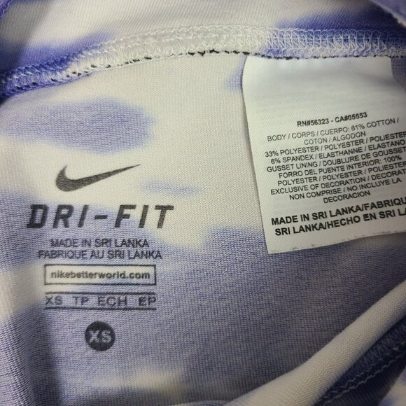 Nike Dri Fit Leggings Purp & White Tie Dye Compression Pants Yoga Women's Sz XS - Picture 5 of 6